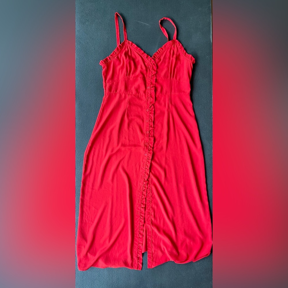 Top shop button up midi dress sweetheart neckline size 12